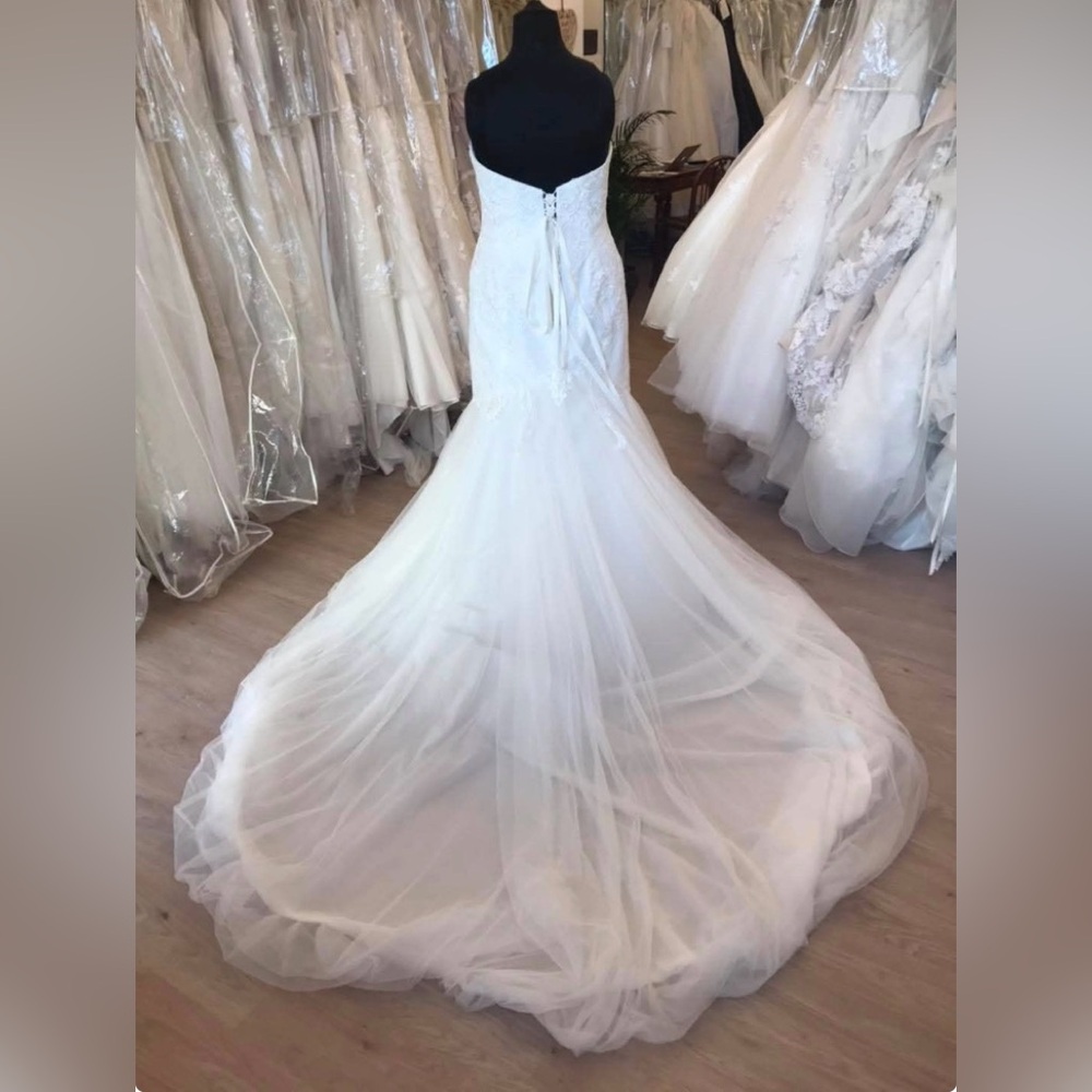 STELLA YORK beaded wedding dress bride moscato blush undertone size 16 - Picture 6 of 6